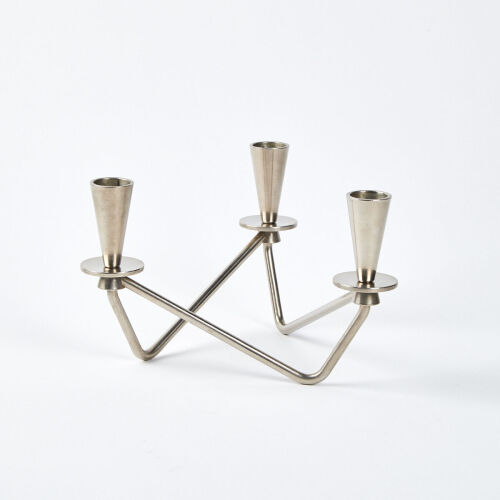 A Mid-Century Modernist Stainless Steel Candleholder