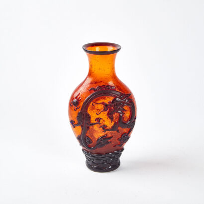 A Vintage Peking Glass Vase