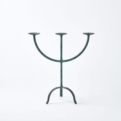 A Verdigries Green Candelabra