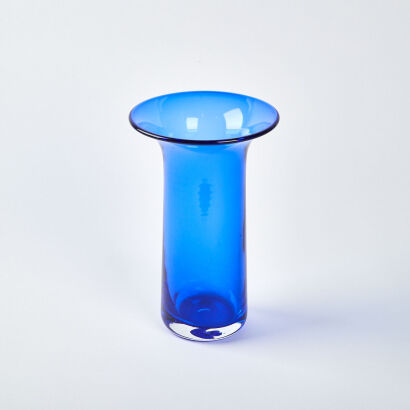 An Art Glass Vase With A Fluted Top