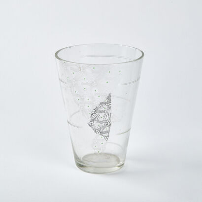 A Large Etched Glass Vase