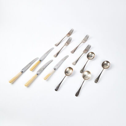 A Collection Of Twelve Vintage Spoons, Forks and Knives