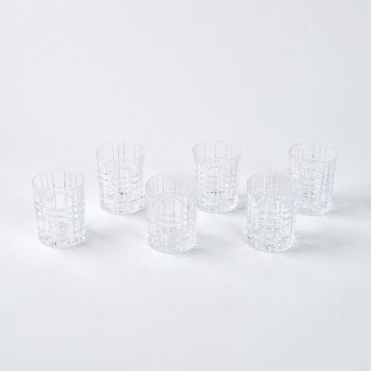 A Set Of Six Crystal Whiskey Glasses