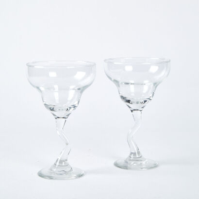 A Pair Of Lightening Stemmed Cocktail Glasses