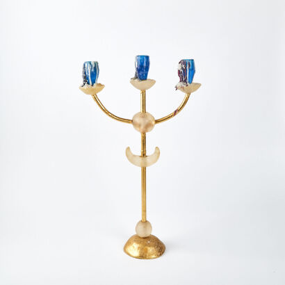 A Large Resin and Goldleaf Candelabra