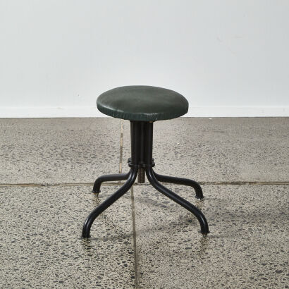 An Industrial Vinyl Topped Stool