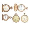 Five Swiss and American Pocket Watches