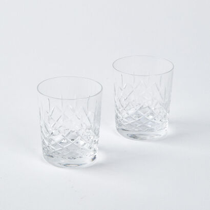 A Pair Of Cut Crystal Whiskey Glasses