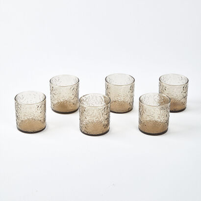 A Set Of Six Kaaru Glass Koru Tumblers