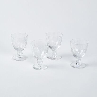 A Collection Of Four Retro Royal Brierley Rose Goblets