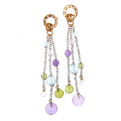 18ct Multi-Coloured Gemstone Earrings