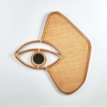 A Cane Collective Rattan Eye Mirror