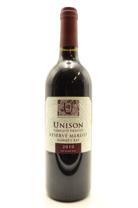 (1) 2010 Unison Vineyard Reserve Merlot, Gimblett Gravels