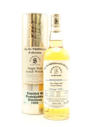 (1) Bruichladdich 1992 Signatory Vintage The Un-Chillfiltered Collection 22 Year Old Single Malt Scotch Whisky, 46% ABV
