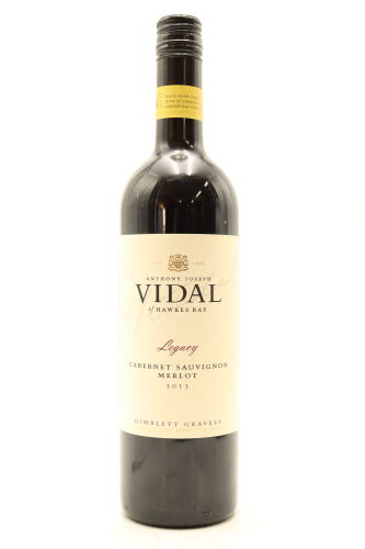 (1) 2013 Vidal Legacy Cabernet Merlot, Gimblett Gravels [JR17.5] [BC98]