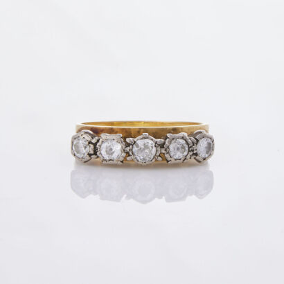 18ct Yellow Gold, .50ct Five Stone Diamond Ring