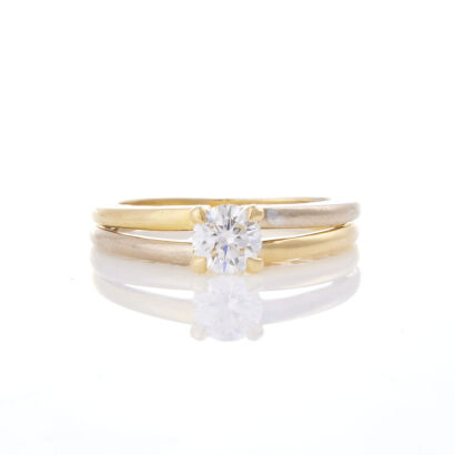 18ct Yellow Gold, .43ct Solitaire Diamond Ring