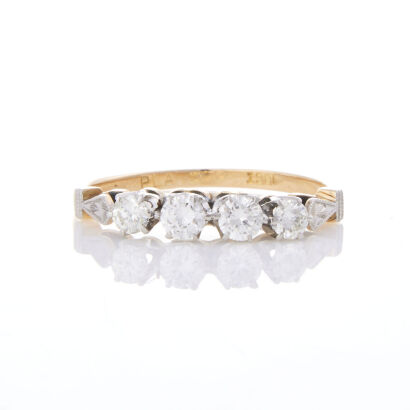 18ct Yellow Gold, .44ct Four Stone Diamond Ring