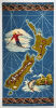 A Feltex Picture Rug of a Map of Aotearoa