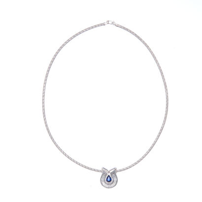 18ct Sapphire and Diamond Pendant