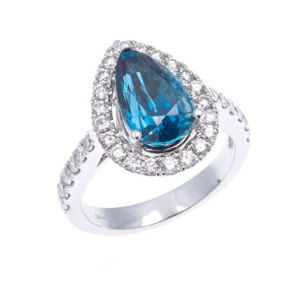 14ct Zircon and Diamond Ring