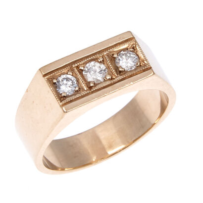 9ct Diamond Signet Ring