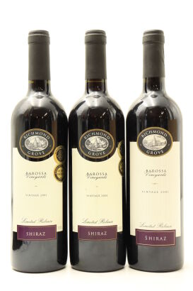 (3) 2001 Richmond Grove Limited Release Shiraz, Barossa
