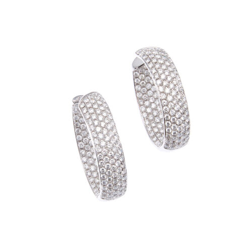 18ct Diamond Hoop Earrings