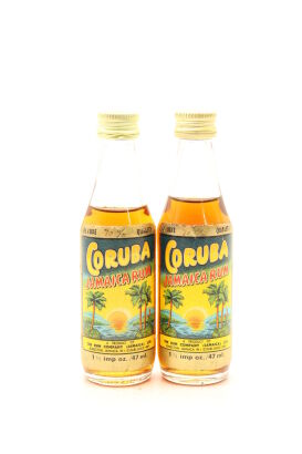 (1) Two Bottles of Coruba Jamaica Rum Miniature, 47ml, ABV 37%, Sold as One Lot