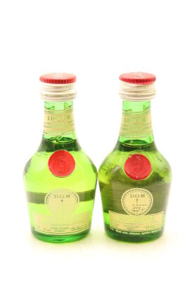 (1) Two Bottles of DOM Benedictine Liqueur Miniature, Normandy, 40% ABV, 30ml, Sold as One Lot