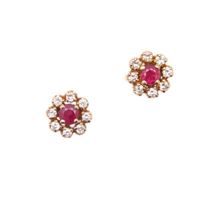 18ct Ruby and Diamond Earrings