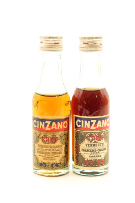(1) Two Bottles Cinzano Vermouth Miniature, 50ml, Sold as One Lot