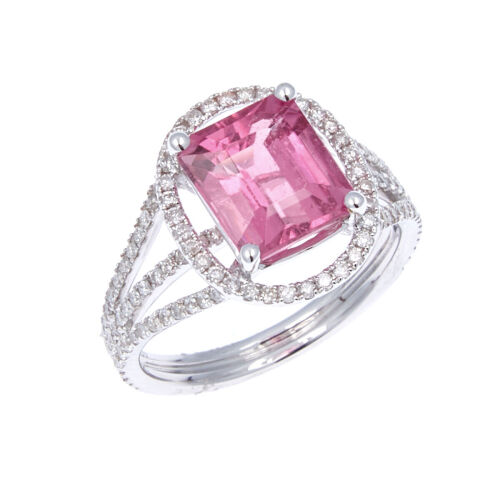 18ct Pink Tourmaline and Diamond Ring