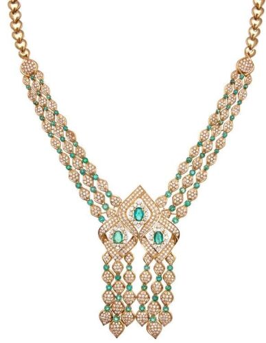 18ct Emerald and Diamond Necklace