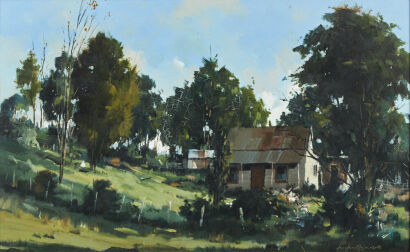 ALAN CROMBIE Roadshide Cottage, Late Afternoon, Motueka Area, Nelson