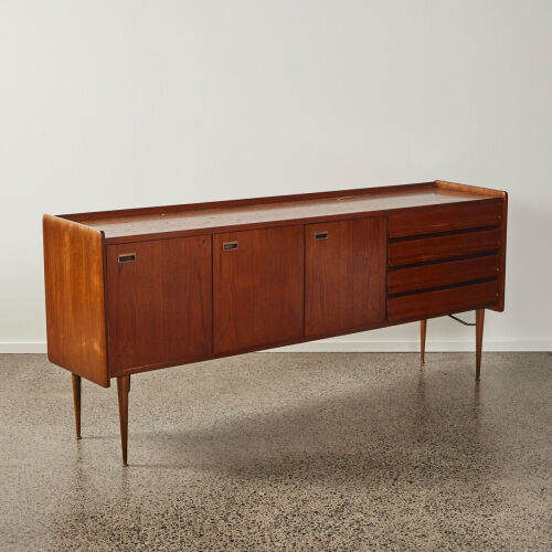 A 1950s Italian Teak and Rosewood Sideboard