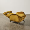 A 1950s Italian Adjustable Biomorphic Lounge Chair in Gold Fabric - 3