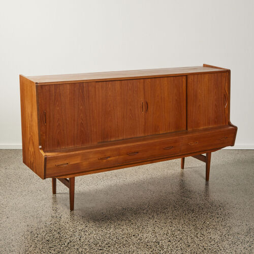 A Slant-Front Teak Sideboard by Ærthøj Jensen and Tage Mølholm for Ærthøj Jensen & Mølholm Herning