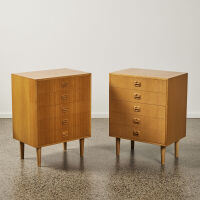 A 1960s Danish Modern Pair of Oak Bedside Drawers