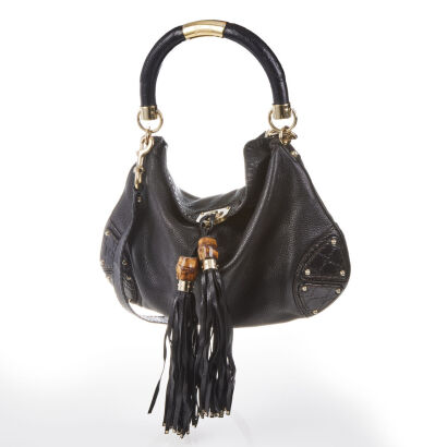 Gucci Indy Bamboo Tassel Hobo Bag