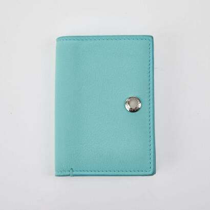 Tiffany & Co Blue Leather Cardholder Wallet