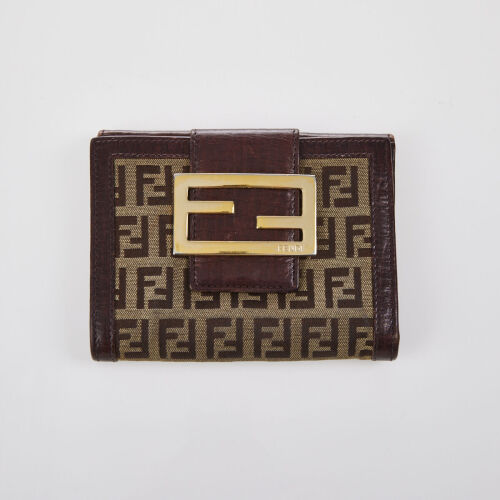 Fendi Zucca Canvas & Leather Wallet