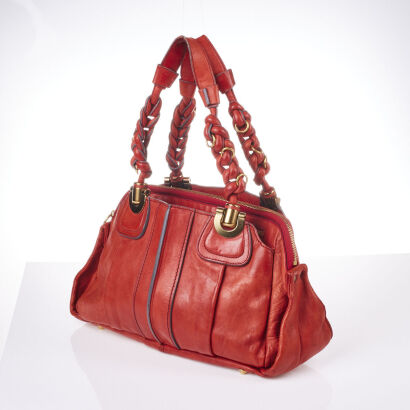 Chloe Red Leather Shoulder Bag