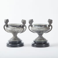 A Pair of 19th Century Neoclassical Bronzed Urns