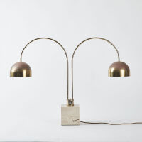 A Brass Double-Headed Lamp by Harvey Guzzini