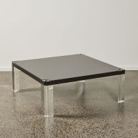 A Large German Lucite and Glass Coffee Table