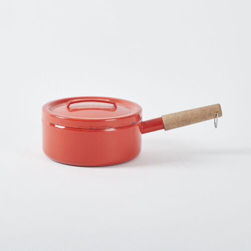 A Red Enamel 'Wartsila' Saucepan for Finel Arabia, Finland