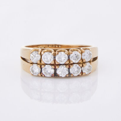 14ct Yellow Gold,1.00ct Diamond Dress Ring