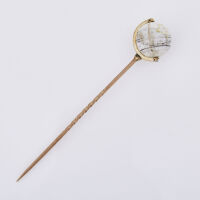 Gold tone, Antique, Rotating World Globe and Gold Stick Pin