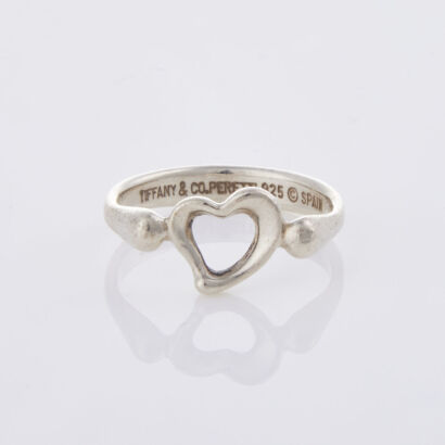 Tiffany & Co Elsa Peretti Silver Heart Ring, Size J